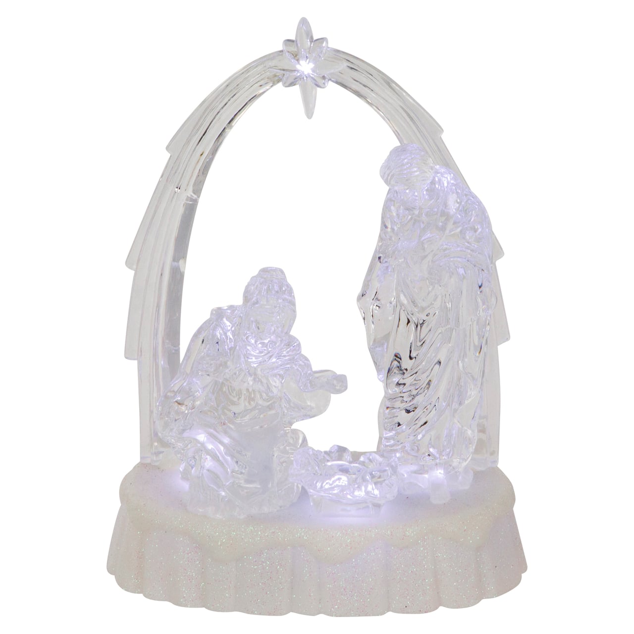 7'' LED Lighted Musical Icy Crystal Nativity Scene Christmas Decoration